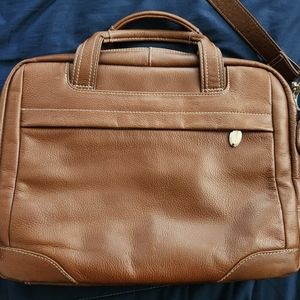 Vintage McKlein Brown Pebble Leather Briefcase Laptop Crossbody Shoulder Bag